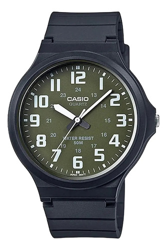 RELOJ CASIO MALLA DE PVC COLOR NEGRO MW-240-3BVDF