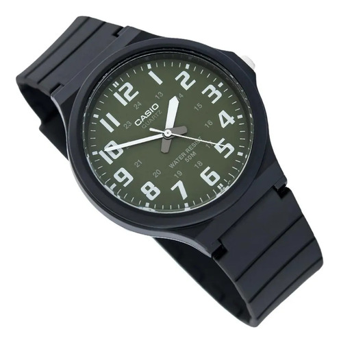 RELOJ CASIO MALLA DE PVC COLOR NEGRO MW-240-3BVDF